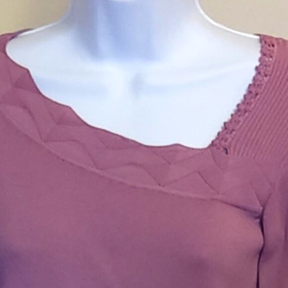 NWT Women’s Rose Burgundy Lightweight Long Sleeve Cardigan Pullover Sweater 8 10 - Picture 6 of 7